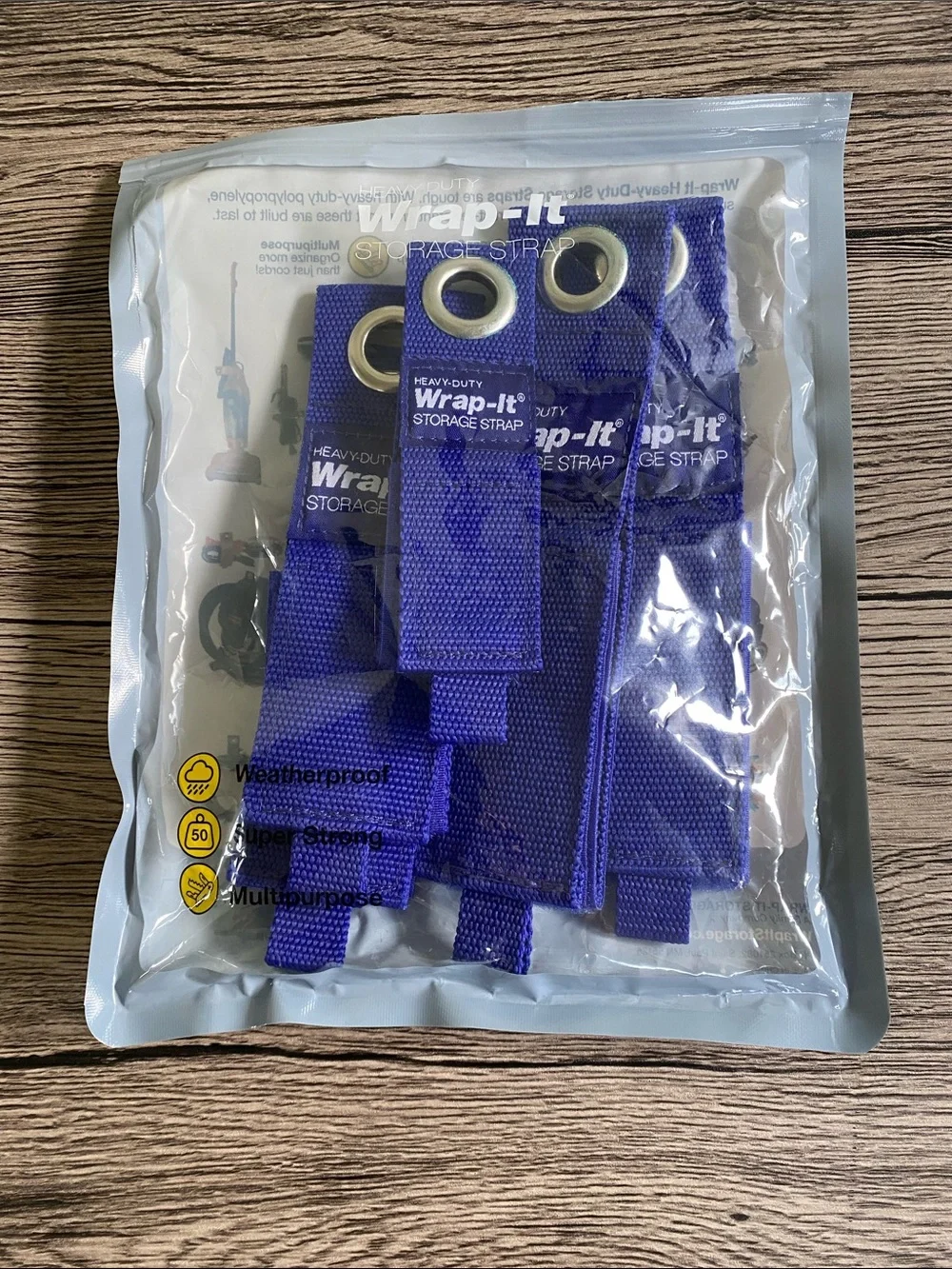 Wrap-It Heavy-Duty Storage Straps Blue (Set of 5)